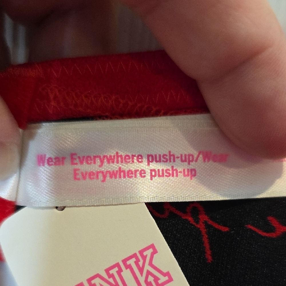 NWT Pink by Victoria's Secret Wear Everywhere Push-Up Bra in Red, Size 36DD - Picture 9 of 12